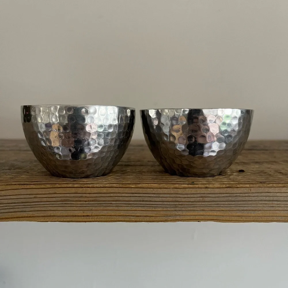 Hammered Pewter Tea Light candle Holders